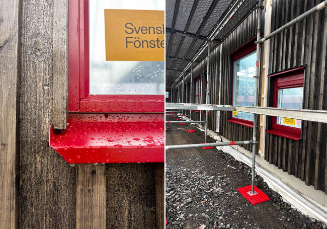 Ekängens förskola - detalj på fasaden och fönstren.