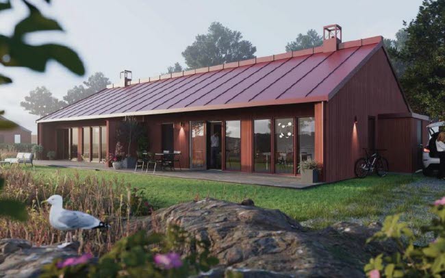Skiss över parhus i Saltvik på Sävstaholm 10.