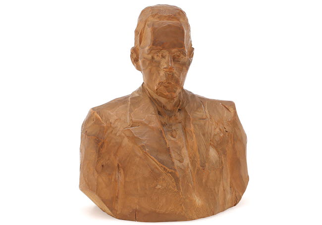 Skulptur av Döderhultarn - En byst föreställande Fritz Johan Wladimir Fritzén.