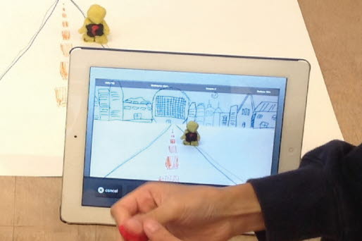 En ipad som visar en animerad film.