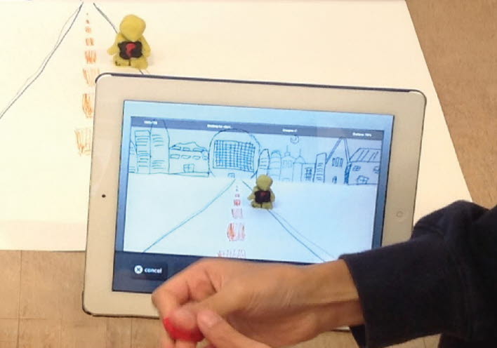 En ipad som visar en animerad film.
