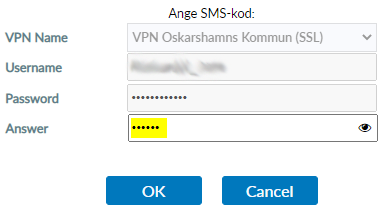 Rutan där man fyller i SMS-kod.