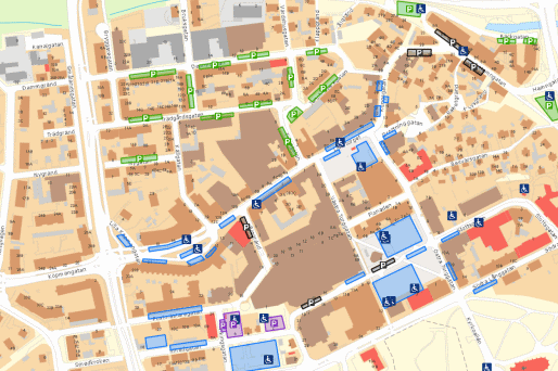 Parkeringar centrum karta
