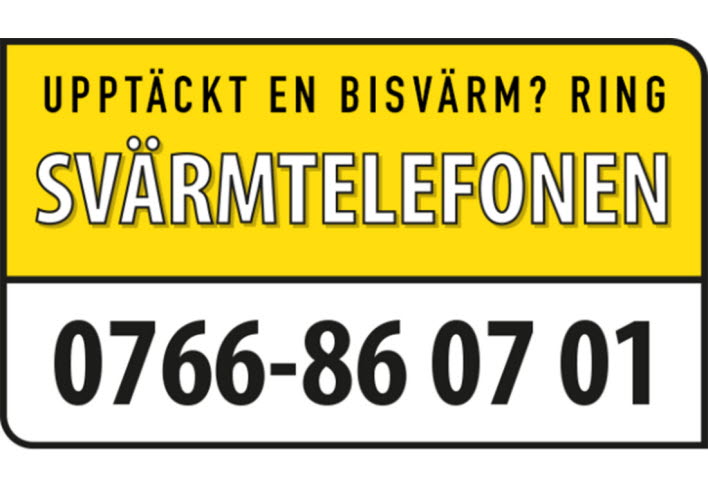 Telefonnummer, 0766-86 07 01, till svärmtelefonen om man har sett en bisvärm.