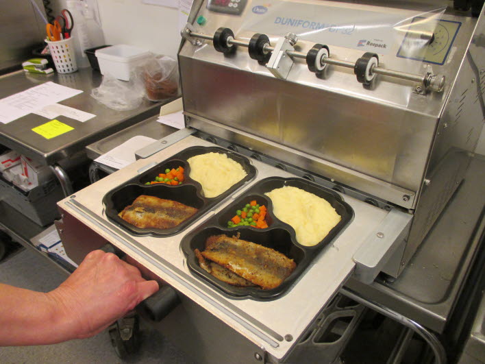 Förpackning av varm lunch låda, singelpack